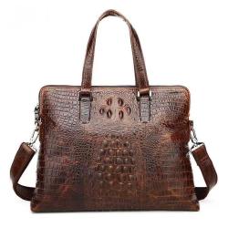 OEM 2024 fashion Men's business briefcase genuine leather men's shoulder bag wholesale handbags factory