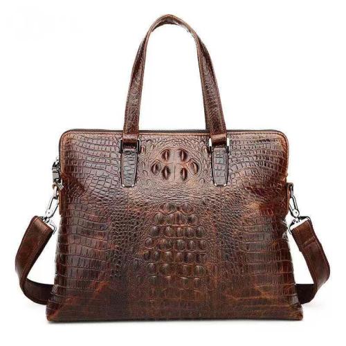 OEM 2024 fashion Men's business briefcase genuine leather men's shoulder bag wholesale handbags factory