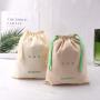 Eco-Friendly Different Size Cotton Linen Baby Shoe Dust Bag For Packaging Shopping Drawstring Muslin Shoe Pouch