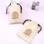 Eco-friendly Natural Cotton Drawstring Key Chain Scraper Packaging Pouch Custom Logo Organic Dust Gift Muslin Bag