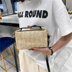 Women's Small Bag 2024 New Korean Fashion Knitted Handbags Ladies Crossbody Shoulder Bag Trendy Female Beach Grass Woven Bag