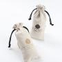 High End Custom Logo Printed Herringbone Drawstring Cotton Cosmetic Bag Luxury Cotton Gift Cosmetic Pouch