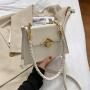 Versatile Women's Luxury Bag 2021 New Fashion Messenger Single Shoulder Square Stone Zipper Bag Tote Handbag Women With Lock