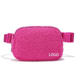 OEM ODM Premium Winter Fleece Sherpa Chest Crossbody Bag Purse 1L Outdoor Running Hiking Unisex Belt Waist Bag