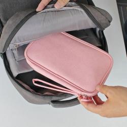 Pink Small Electronics Carrying Case Bag Travel Gadgets Organizer Pouch for Tech & Accessories