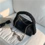 New Design Denim Shoulder Handbags Metal Chain Luxury Crossbody Bag Women Pure Handle Fashion Hand Bag Custom Denim Bag
