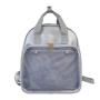 Factory customized leather women ita backpack with clear PVC window pins display custom ita bag