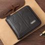 New style men's wallet with zipper, men's money clip,soft leather wallet for young, large capacity and multi-card slot wallet