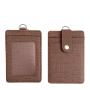 Business Leather Lanyard Card Holder Custom Saffiano Leather ID Card Holder Badge Holders for Men Women