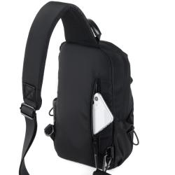 Gelory Small Crossbody Shoulder Bag Daypack Cycling Walking Waterproof Sling Chest Bag with USB Charging Port