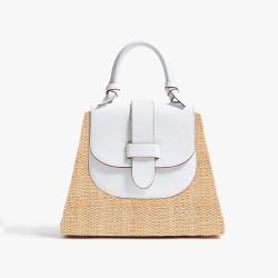 2023 New Arrival Hot Selling Woven Straw Bags Vegan Leather Customized Logo Women Handbags