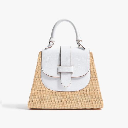 2023 New Arrival Hot Selling Woven Straw Bags Vegan Leather Customized Logo Women Handbags