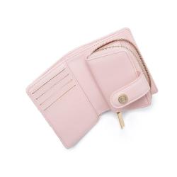 Trending 2024 Cute Wholesale Pu Leather With Canvas Ladies Purse Designer Pink Girls Packet Wallet Women Thin Credit Card Holder