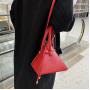 2024 Custom Logo Pyramid Vegan Leather Handbag For Women Fashion Drawstring Bag