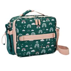 Double Insulated Water-Resistant Fabric Interior & Exterior Zippered Pockets Children Kids Lunch Bag Box