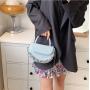 2024 Women's Handbag New Fashion Single Shoulder Crossbody Bag Thick Chain  PU Cover  Saddle Ladies Bag