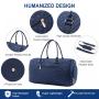 LOVEVOOK Quilted Canvas Weekender Duffle Carry Bags Overnight Travel Handbag Shoulder Tote Bag Trolley Handle Luggage Duffel Bag