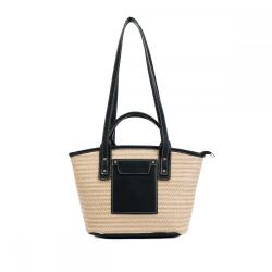2024 Single Shoulder Women Holiday Beach Straw Tote Bag Portable Vegetable Basket Fashion Large Capacity Woven Bag