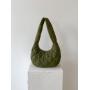 2024 Trend Lattice Pattern Cotton Bag Winter Fashion Clouds Handbag Soft Puff Bag Female