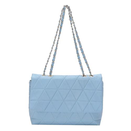 HR522 Women Carrying Tote Bag New Fashion PU Chain Large Messenger Bag Rhombic Pattern Solid Color Crossbody Shoulder Bag