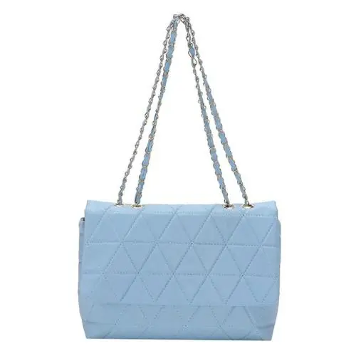 HR522 Women Carrying Tote Bag New Fashion PU Chain Large Messenger Bag Rhombic Pattern Solid Color Crossbody Shoulder Bag
