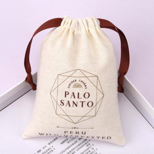 Custom Logo Printing Luxury Cotton Linen Jewelry Gift Soap Packaging Pouch Natural Recycled Dust Cotton Drawstring Bag