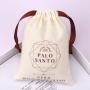 Custom Logo Printing Luxury Cotton Linen Jewelry Gift Soap Packaging Pouch Natural Recycled Dust Cotton Drawstring Bag