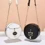 ZR692 Women's Bags Cat New Fashion PU Leather Girl Lovely Small Round Bag Zipper Shoulder Crossbody Phone Bag Female Party