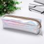 Gelory Hot Style Holographic Laser PU Leather Pencil Case Wholesale Custom Laser Pouch Bag For Girl