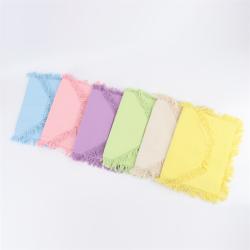 Wholesale 6 Colors Women DIY Custom Flat Travel Makeup Canvas Tassel Fringe Envelope Bag Pouch Cotton Canvas Clutch Purse Bag