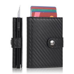 Metal Rfid Blocking Wallet Credit Card Holder Rfid Blocking Leather Aluminum Wallet