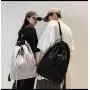 KBW077 New Fashion Drawstring Cuffed Backpack Men's and Women's Trend Large-capacity Mesh Backpack