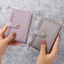 Ladies wallet short small tri-fold money clip fashion simple clutch bag leather women's wallets coin purse Factory wholesale