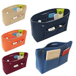 Gelory Wholesale Women Makeup Bag Organizers Felt Container Organizer Storage Multi Pocket Cosmetic Bag