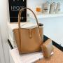 Wholesale 2pcs Soft Leather Tote Bags Vintage Casual Ladies Handbag Shoulder PU Leather Women's Bag