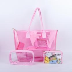 keymay 90%&80%&70% clear High quality Custom outdoor Children clear pvc shoulder bag with pvc cosmetic