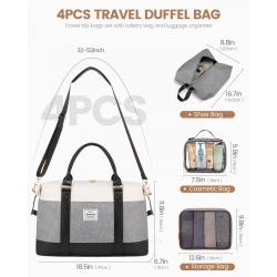 LOVEVOOK New Arrival Travel Duffle Bag with 3 Packing Cubes Men Women Waterproof Weekender Gym Duffle Bag With Shoe Compartment
