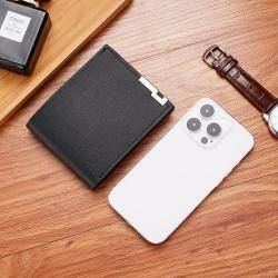 Men's Korean Version Iron Side Short Wallet Waterproof Horizontal Multi-Card Trend Card Bag Open Closure Type