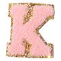 RTS 11 Colors DIY Self -Adhesive A-Z  Colorful Glitter Chenille Patches Chenille Embroidered Letters Adhesive Letter Patches