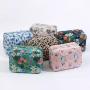 Keymay Rts Stock Low Moq Durable Gold Zipper Fashion Women's Waterproof Nylon Pouch Makeup Travel Bag Leopard Print Cosmetic Bag
