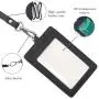 2024 New Single Lanyard Magnetic Id Name Credit Card Holder Leather Office Table Business Card Holder
