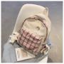 Fashion Elegant Lady Designer Bags Small Bear Backpack with Cute Pendant for Girl Stylish Grid Combination Dyes Pattern  Satchel