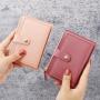 Ladies wallet short small tri-fold money clip fashion simple clutch bag leather women's wallets coin purse Factory wholesale