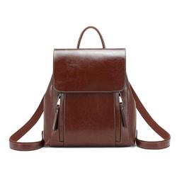 New Retro Fashion Ladies Traveling Backpack Wholesale Elegant Oil Wax Cowhide Leather Backpack Women Shoulder Purse Handbags