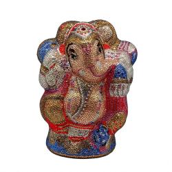 High Quality Luxury Ganesha Burgundy Pink Penguin Purses Rhinestone Purse Straps Evening Bags Crystal Bag