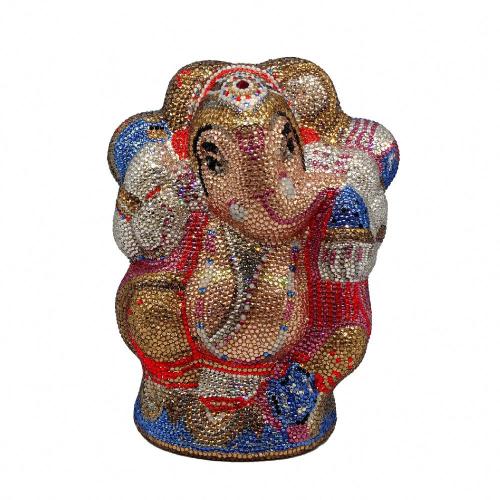 High Quality Luxury Ganesha Burgundy Pink Penguin Purses Rhinestone Purse Straps Evening Bags Crystal Bag