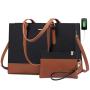 LOVEVOOK PU Leather notebook Bags Large Capacity Computer Tote Handbag Business Office Work Ladies laptop Briefcase with USB