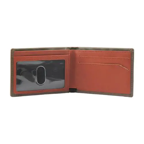 Genuine Leather Minimalist Classic Men Wallet Embossed RFID Bifold Leather Wallet For Men
