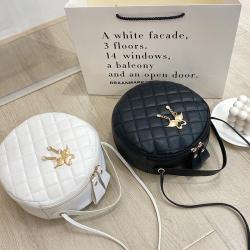 New small round bag handbag 2024 ladies shoulder bag female pu leather wholesale diamond embroidery small crossbody bag