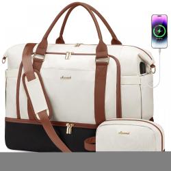 LOVEVOOK High quality 2pcs/set Travel Duffel Bag for Women Waterproof Large stylish weekender duffle Bag with Toiletry Pouch